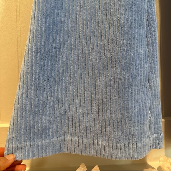 Aerie Corduroy Velour Flare Legging Pants medium Extra Long Light Blue M - Picture 3 of 8
